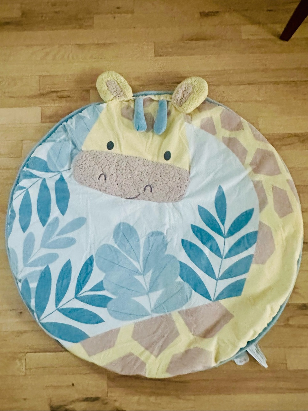 Giraffe Plush Play Mat in Yellow and Blue
